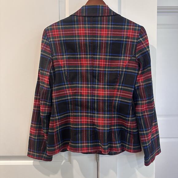 Vintage 90s Moschino Jeans Blazer Jacket Y2K Plaid Tartan Womens S/M Tweed EUC - Picture 14 of 14